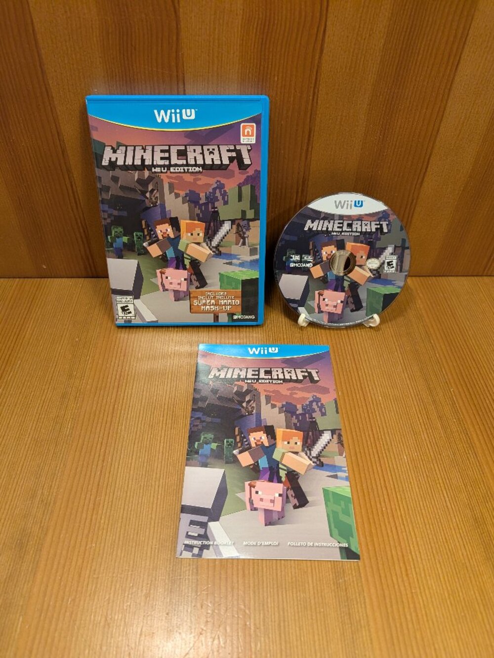 Minecraft Wii U Edition (Nintendo 2016) Mojang Complete w/Manual Minty Disc EUC+